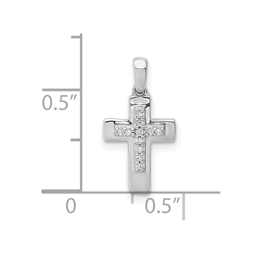 10K White Gold Diamond Cross Pendant