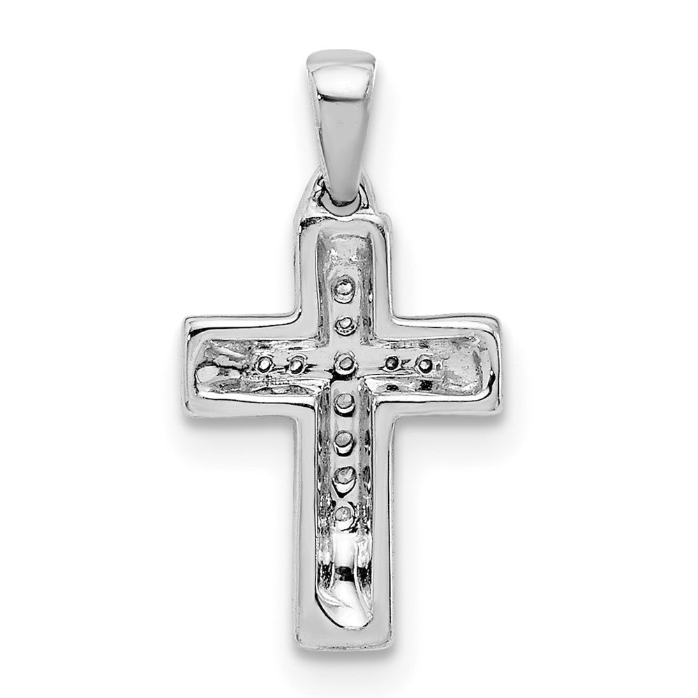 14k White Gold Diamond Cross Pendant
