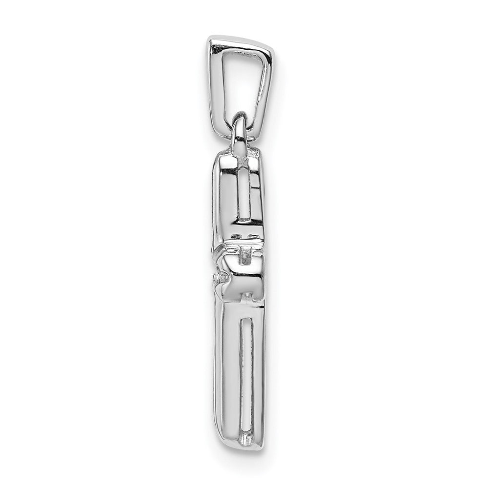 14k White Gold 1/6ct. Diamond Latin Cross Pendant