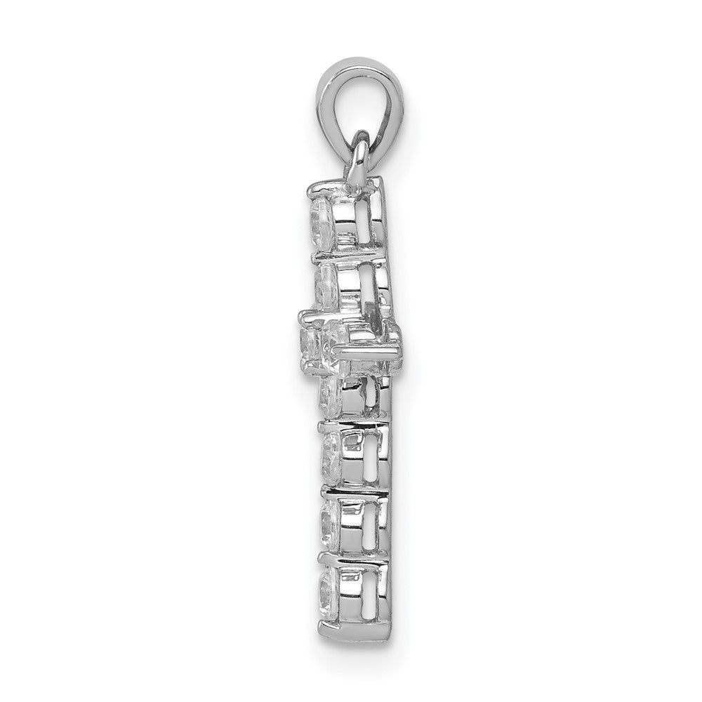14k White Gold Diamond Cross Pendant