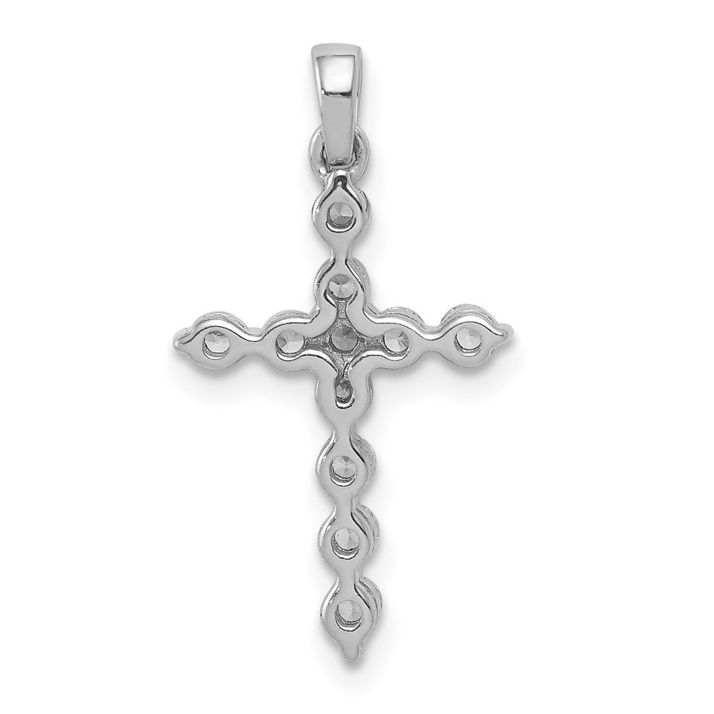 14k White Gold Diamond Cross Pendant