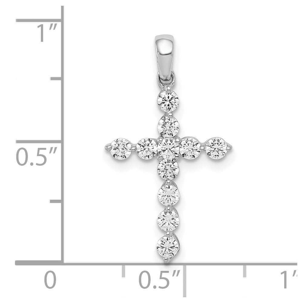 10K White Gold 1/2ct. Diamond Cross Pendant