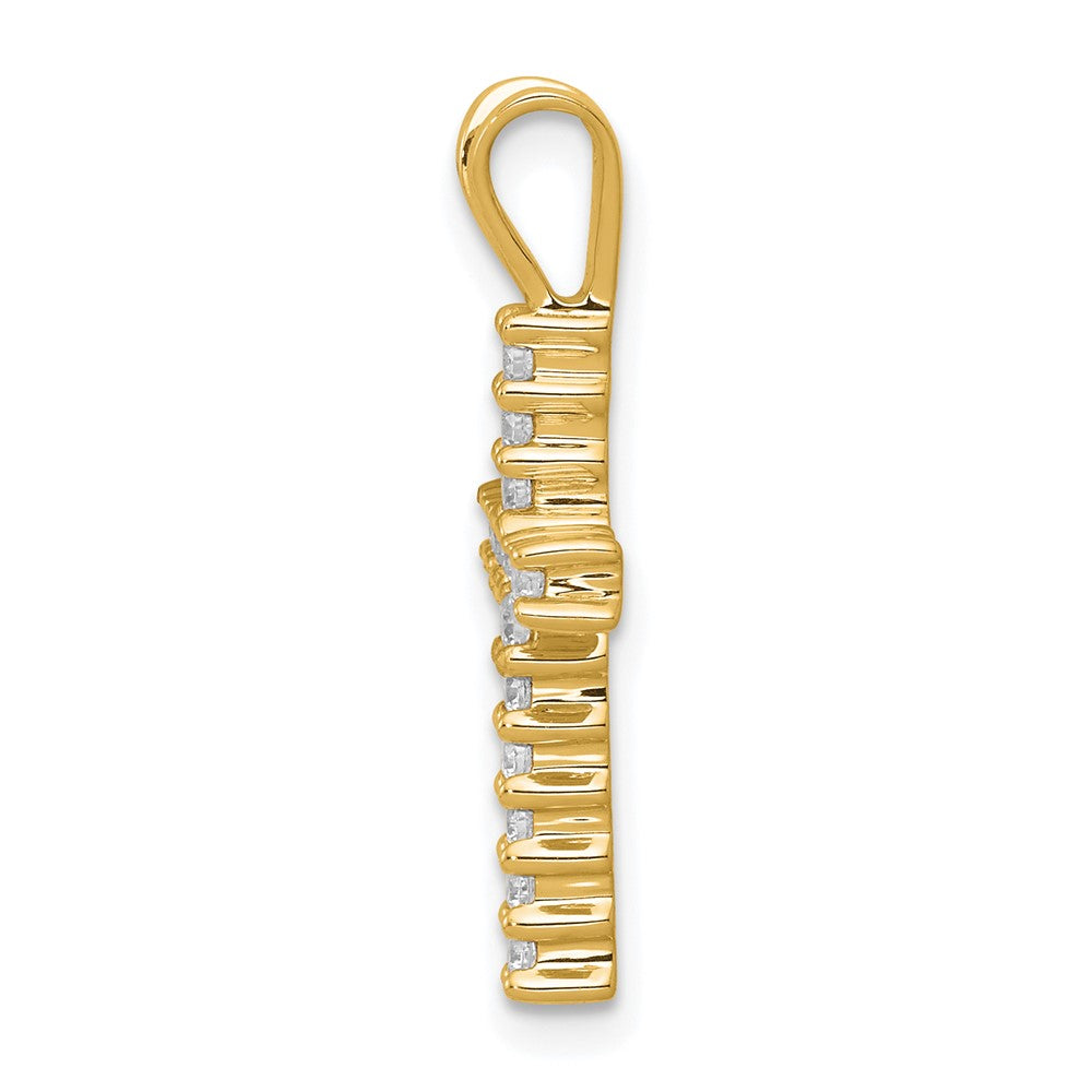 14k Diamond Latin Cross Pendant