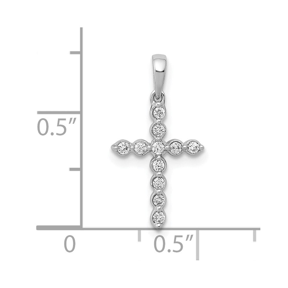 10K White Gold 1/10ct. Diamond Cross Pendant