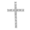14k White Gold Diamond Latin Cross Pendant