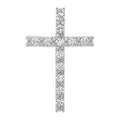 14k White Gold Diamond Latin Cross Pendant
