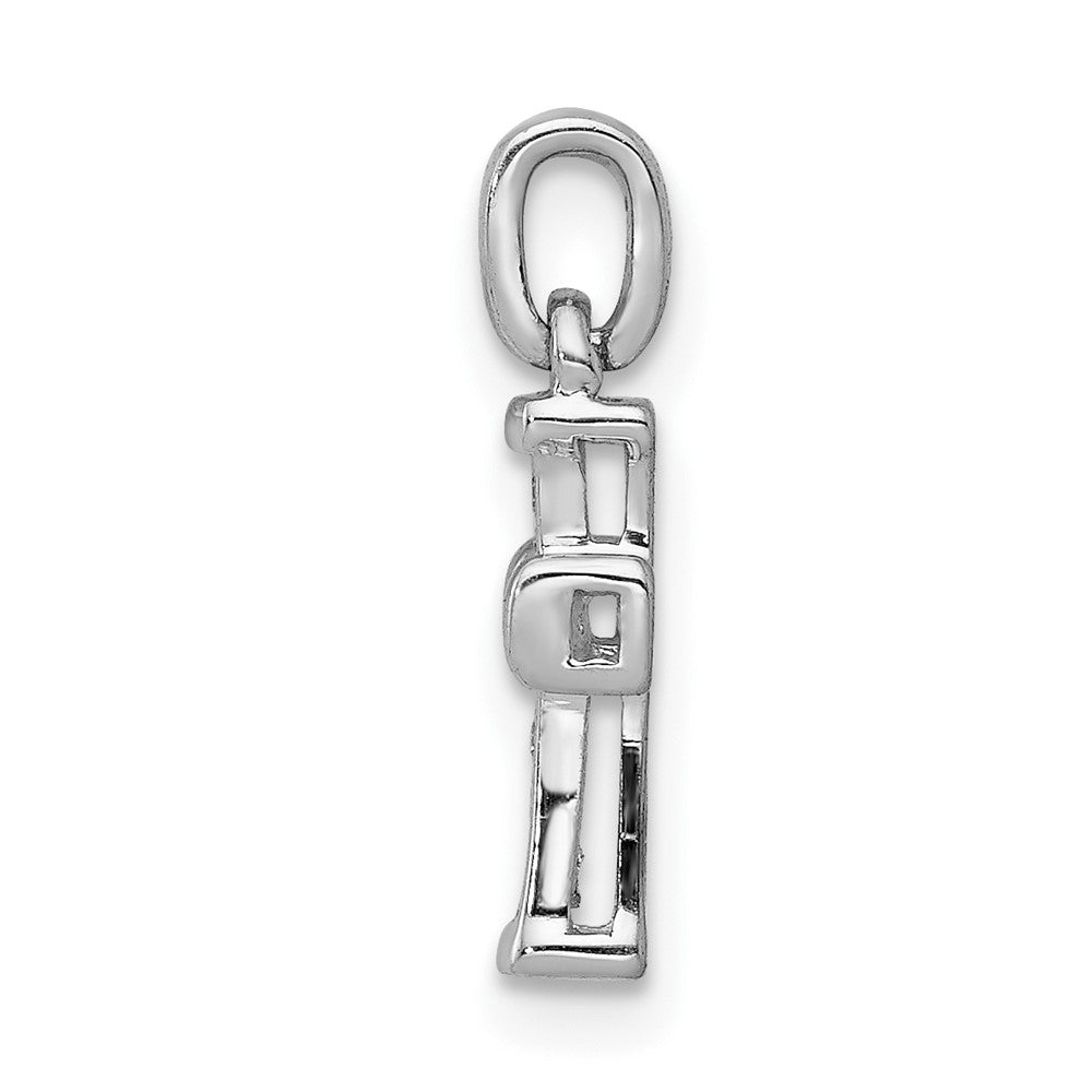 10K White Gold Small 1/20ct. Diamond Latin Cross Pendant