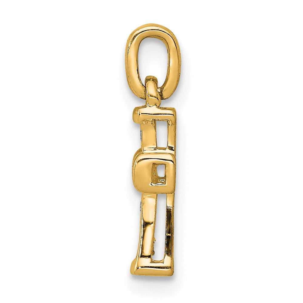 14k Small 1/20ct. Diamond Latin Cross Pendant