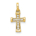 14k Small 1/20ct. Diamond Latin Cross Pendant