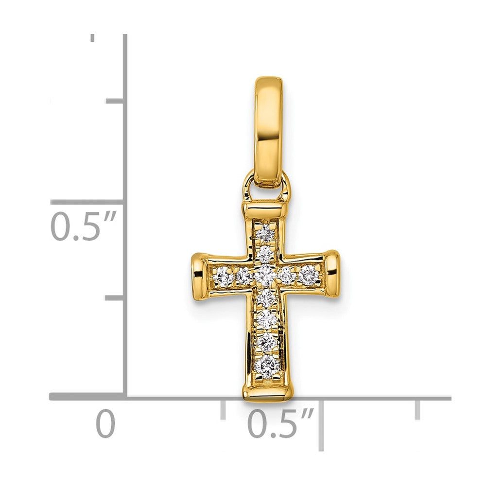 14k Small Diamond Latin Cross Pendant