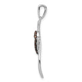 14k White Gold 1/10ct. Champagne Diamond Heart Cross Pendant