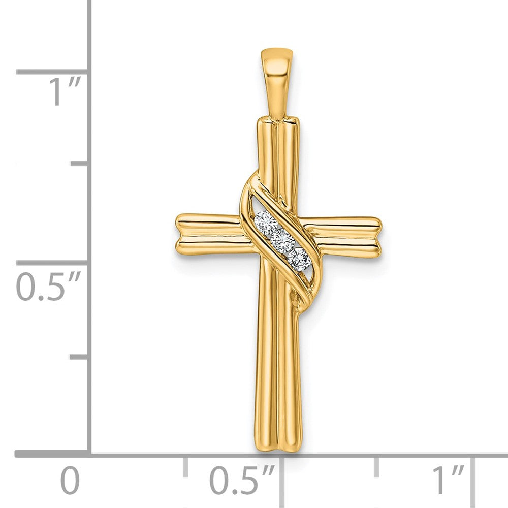 14k AA Diamond Cross Pendant
