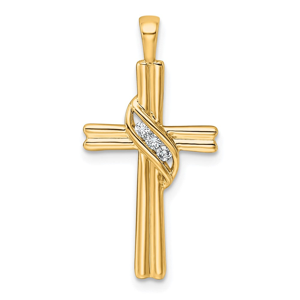 10K AA Diamond Cross Pendant