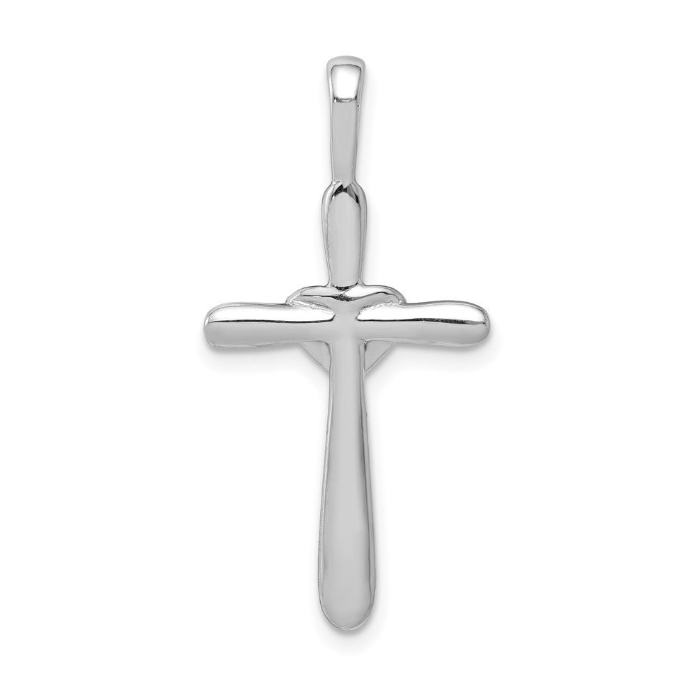 10K White Gold 1/10ct. Diamond Cross w/Heart Pendant