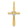 10K Diamond Cross w/Heart Pendant