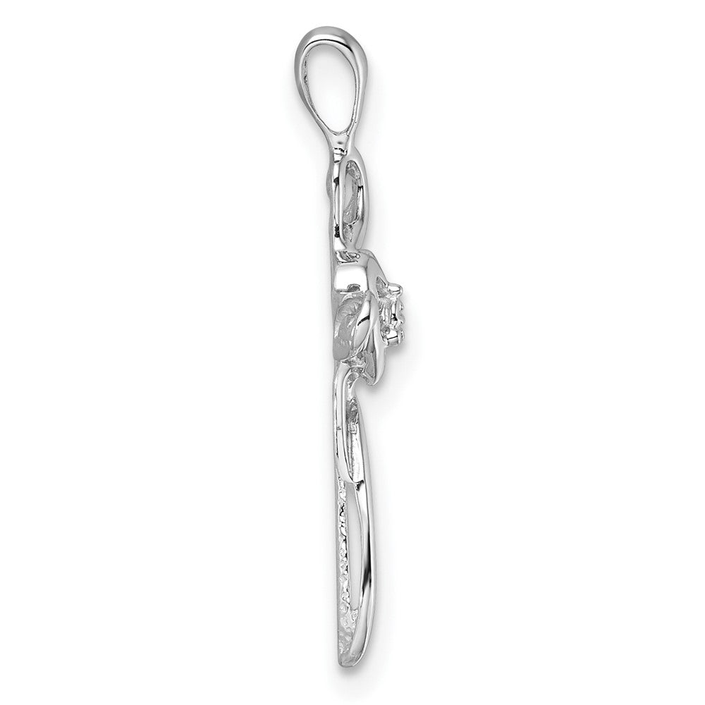 14k White Gold Heart Cross Mounting