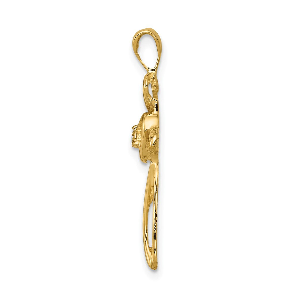 14k AA Diamond Cross Pendant