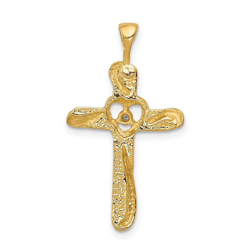 14k AA Diamond Cross Pendant