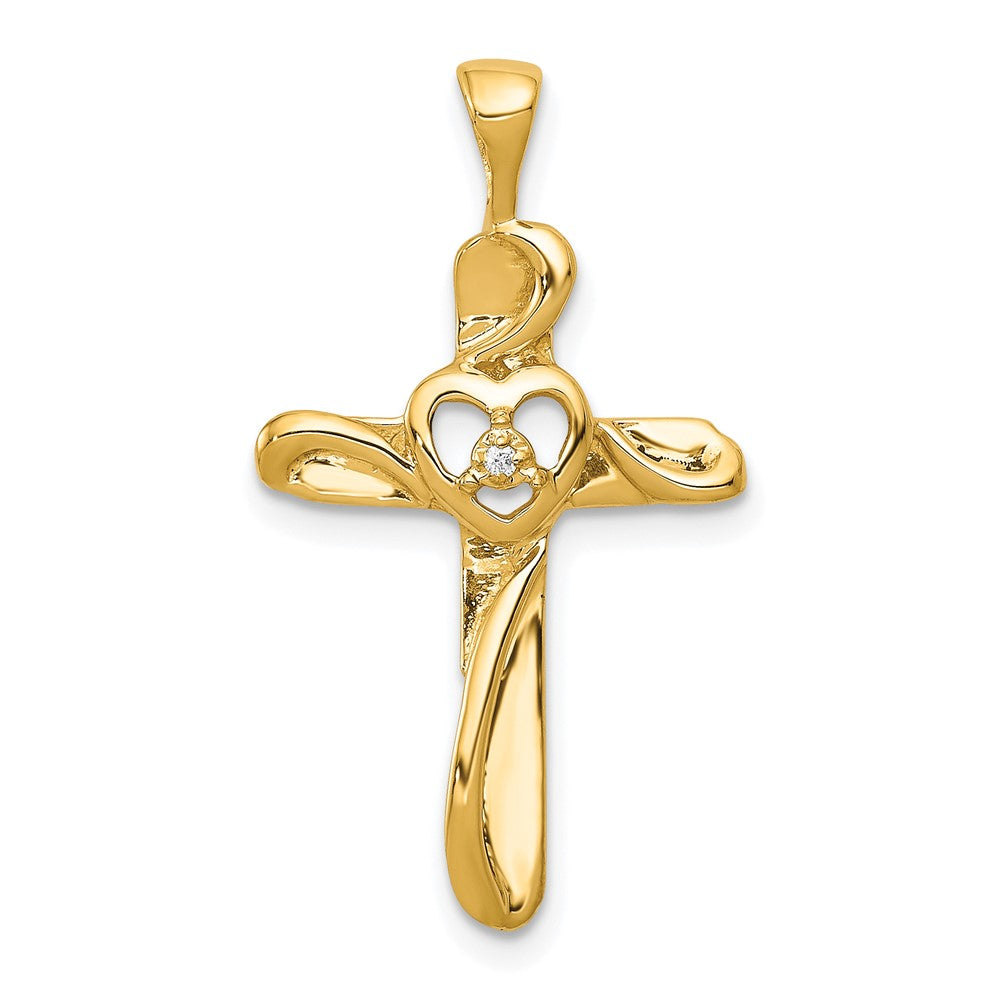14k AA Diamond Cross Pendant