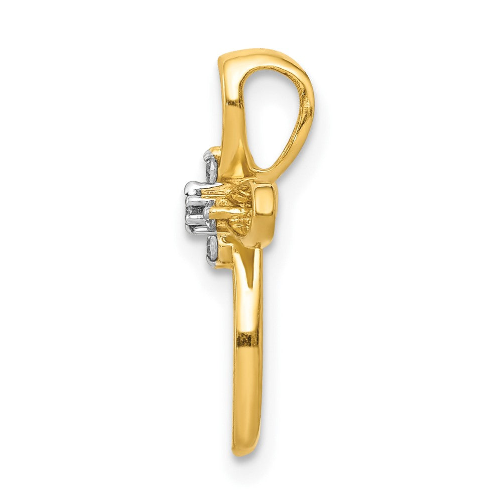 10K Diamond Cross Slide Pendant