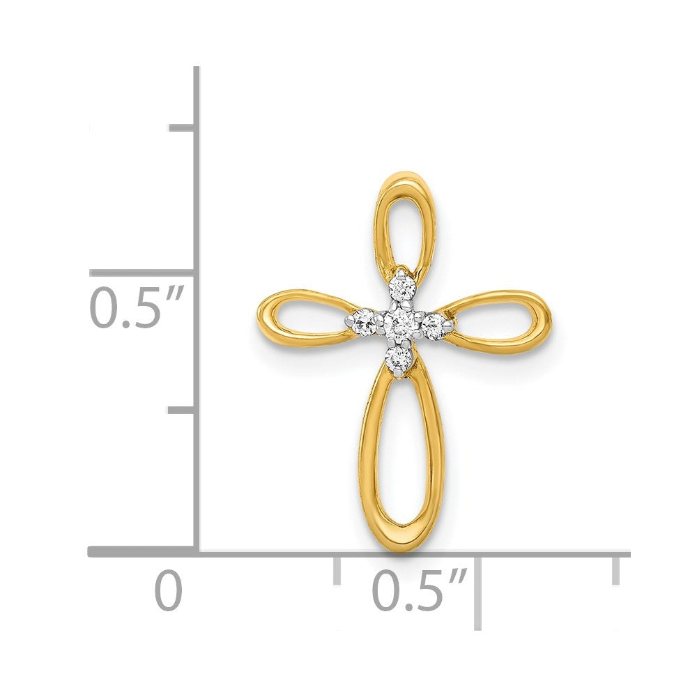 14k Diamond Cross Slide Pendant