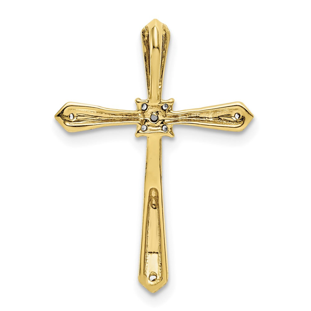 14k 1/20ct. w/Rhodium Diamond Cross Chain Slide