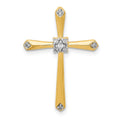 14k 1/20ct. w/Rhodium Diamond Cross Chain Slide