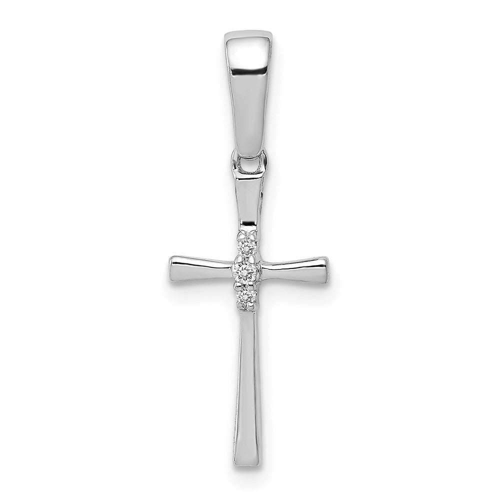 10K White Gold .02ct. Diamond Cross Pendant
