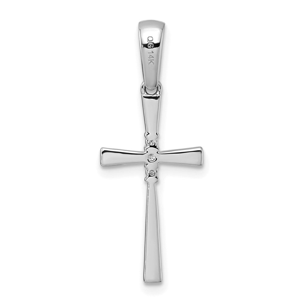 14k White Gold 1/20ct. Diamond Cross Pendant