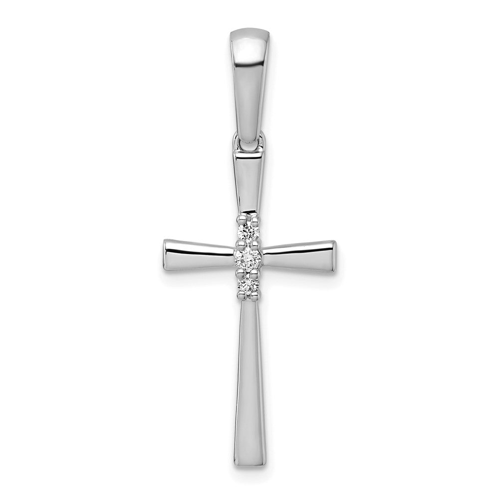 14k White Gold 1/15ct. Diamond Cross Pendant