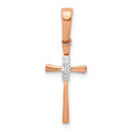10k Rose Gold .03ct. Diamond Cross Pendant