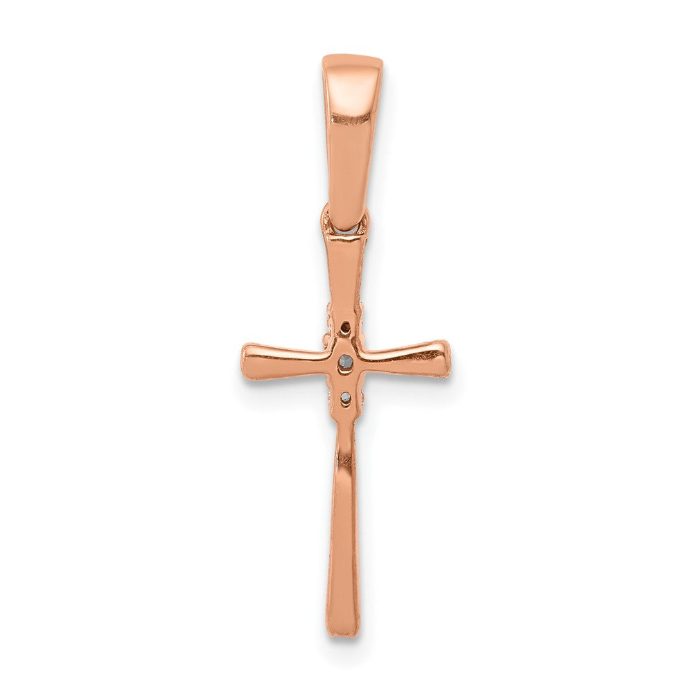 14k Rose Gold .03ct. Diamond Cross Pendant