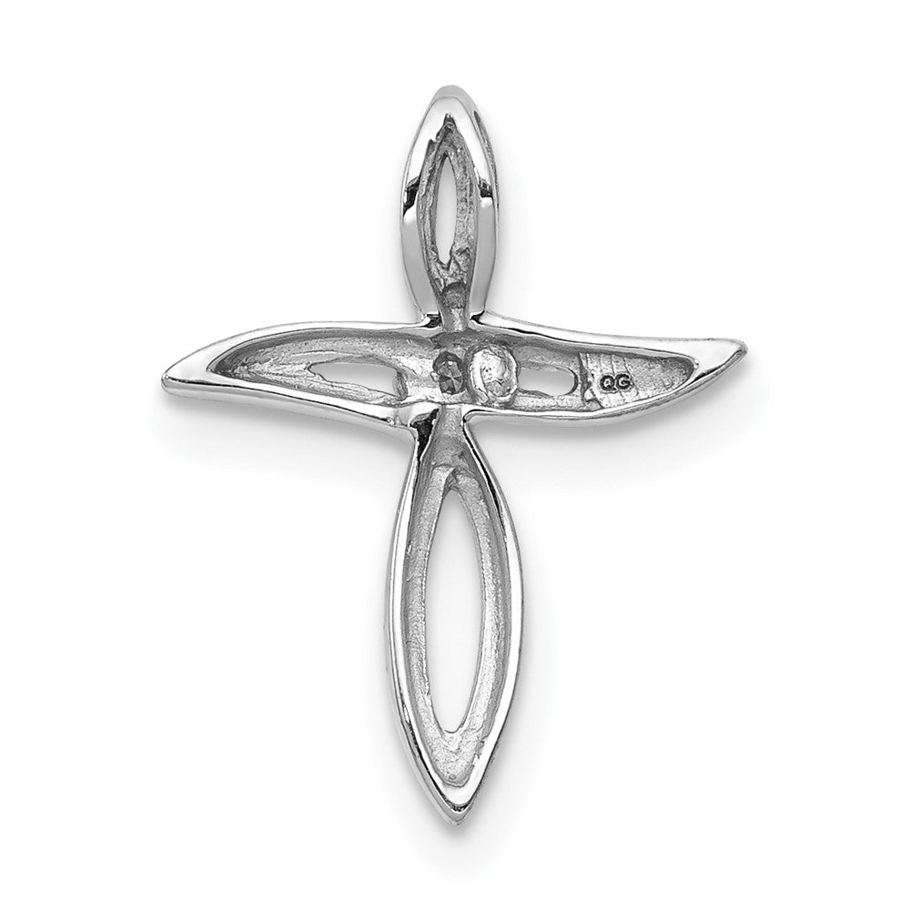 10K White Gold AA Diamond Cross Pendant