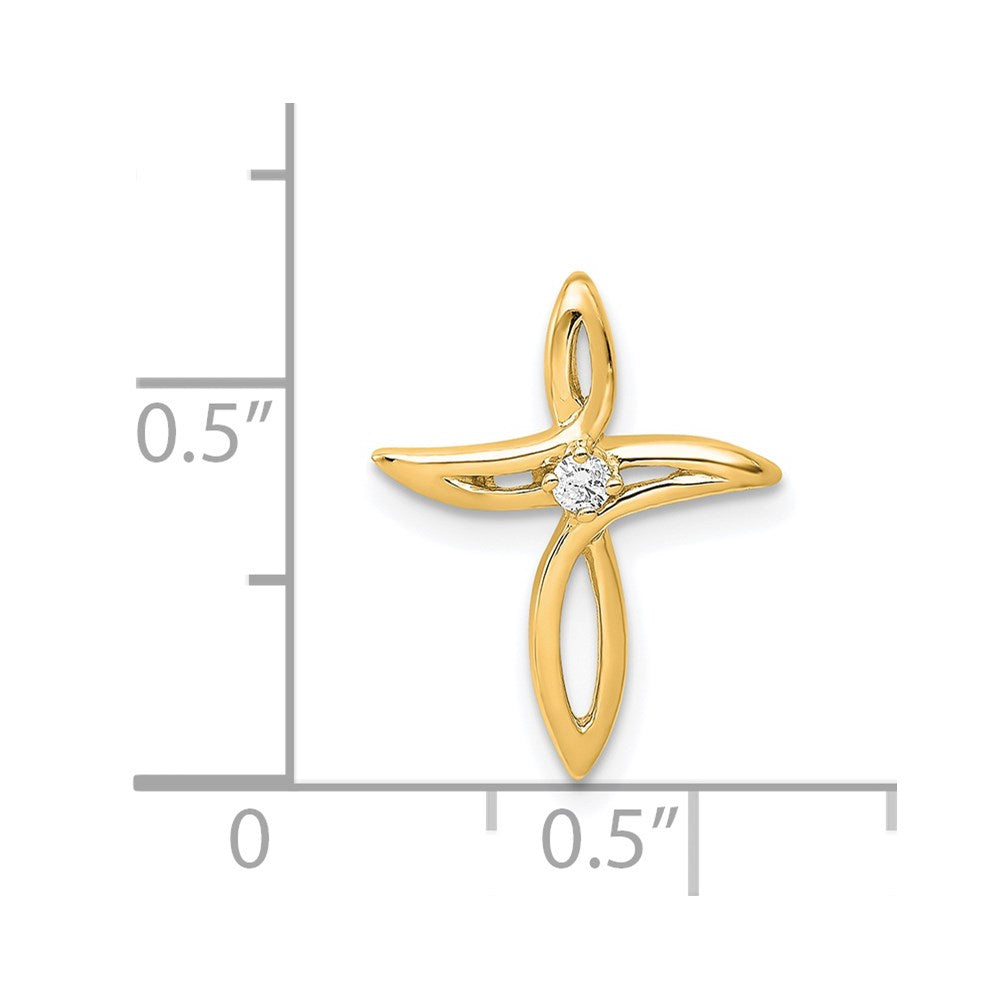 14k A Diamond Cross Pendant