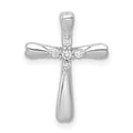 14k White Gold 1/20ct. 5-Stone Diamond Cross Chain Slide