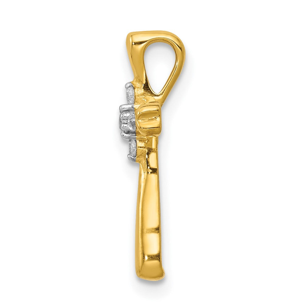 14k Diamond Cross Slide Pendant