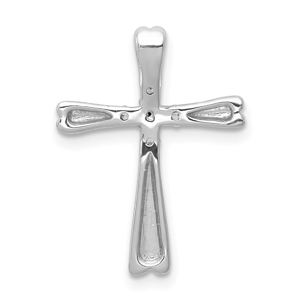 14k White Gold 1/6ct. 5-Stone Diamond Cross Chain Slide