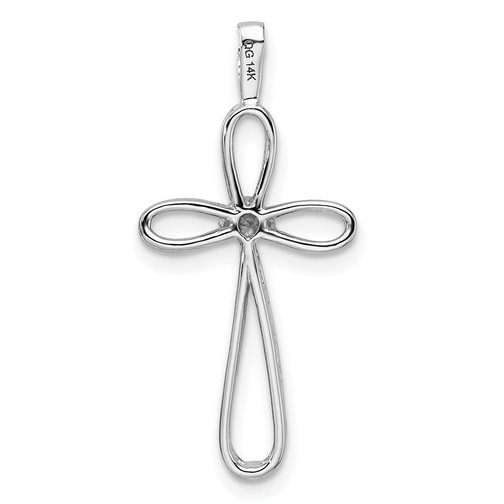 14k White Gold Cross Pendant Mounting