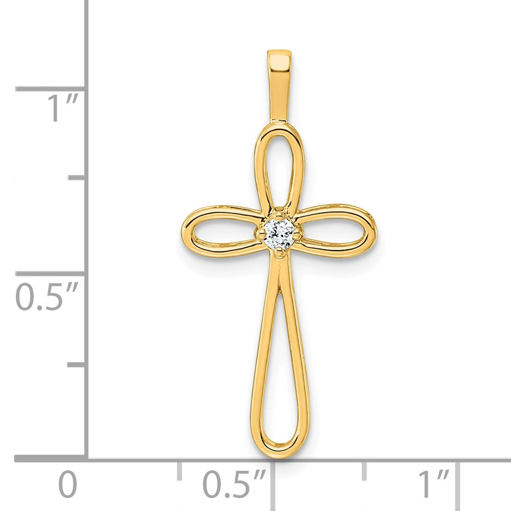 14k AA Diamond Cross Pendant