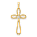 14k AA Diamond Cross Pendant