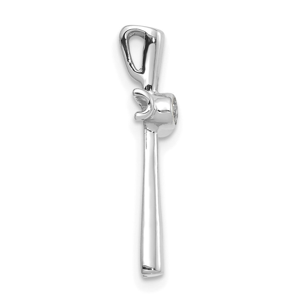 14k White Gold AA Diamond Cross Chain Slide