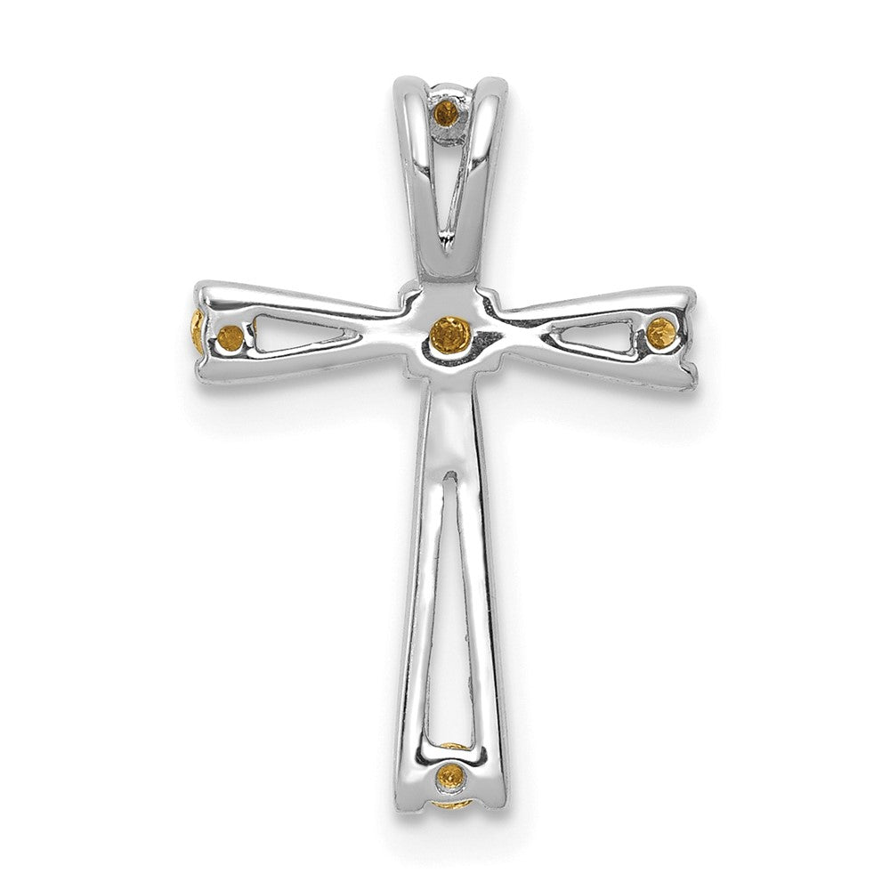 14k White Gold AA Diamond Cross Pendant