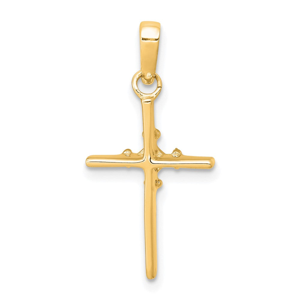 14k .01ct. Diamond Polished Cross Pendant