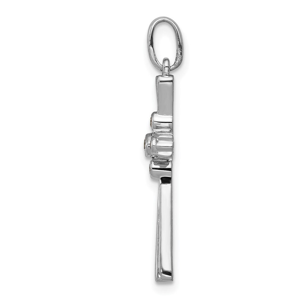 14k White Gold 1/15ct. Diamond Cross Pendant