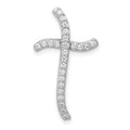 14k White Gold 1/4ct. Diamond Cross Chain Slide