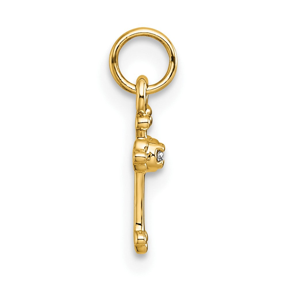 14k Small Diamond Budded Cross Pendant