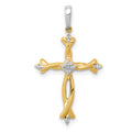 14k Two-Tone 1/20ct. Diamond Cross Pendant