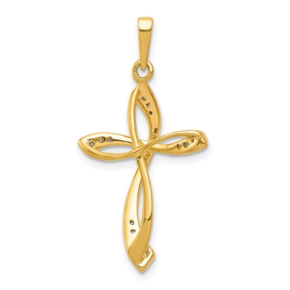14k 1/10ct. Diamond Cross Pendant