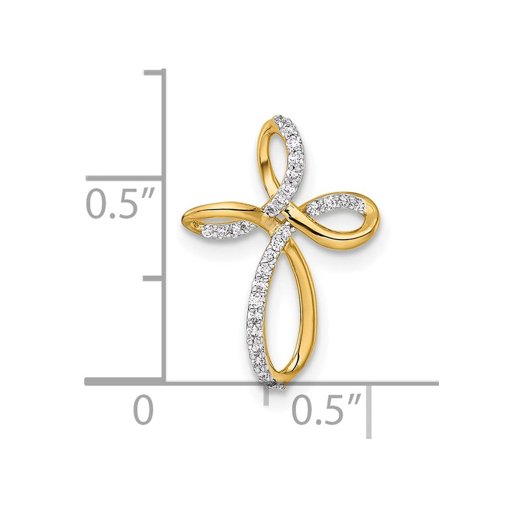 14k Diamond Cross Chain Slide