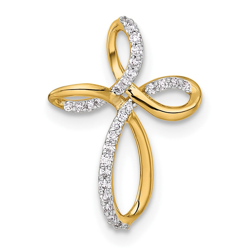 14k Diamond Cross Chain Slide